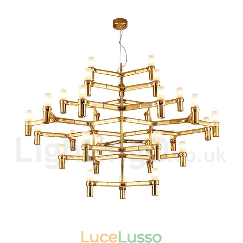 Lampadario moderno contemporaneo a 30 luci e 5 livelli
