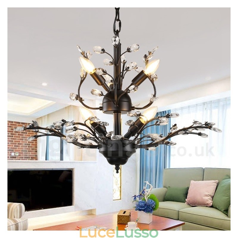 Lampadario moderno contemporaneo a 7 luci, altezza 60 cm, larghezza 45 cm