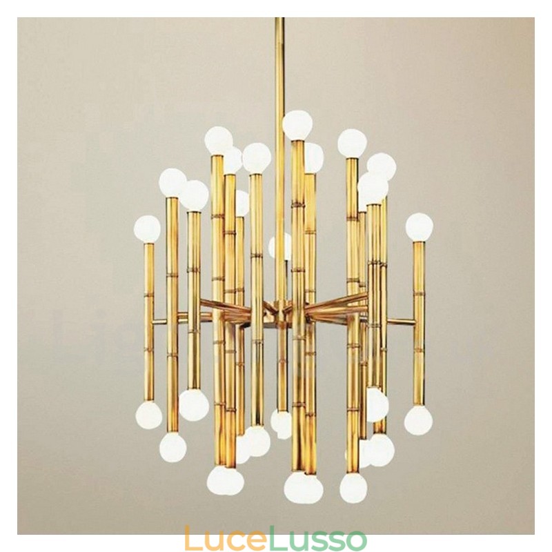 Lampadario moderno contemporaneo a 30 luci e 2 livelli per la luce