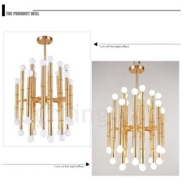 Lampadario moderno contemporaneo a 30 luci e 2 livelli per la luce