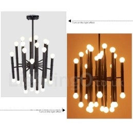Lampadario moderno contemporaneo a 30 luci e 2 livelli per la luce