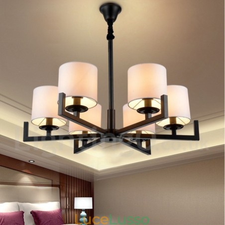 Lampadario moderno contemporaneo a 6 luci a un livello Lampadario moderno contemporaneo a 6 luci a un livello