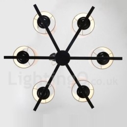 Lampadario moderno contemporaneo a 6 luci a un livello