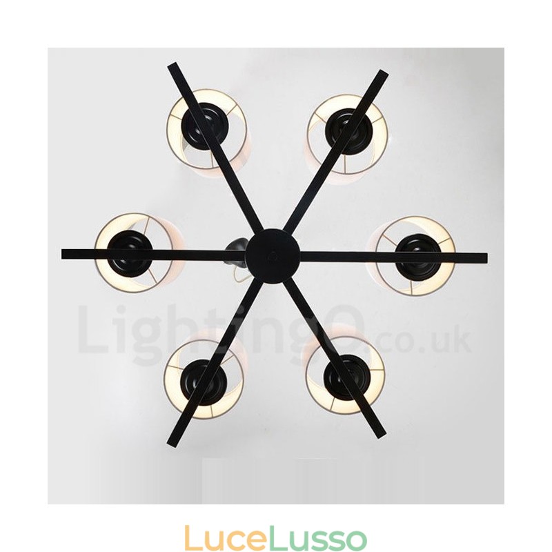 Lampadario moderno contemporaneo a 6 luci a un livello