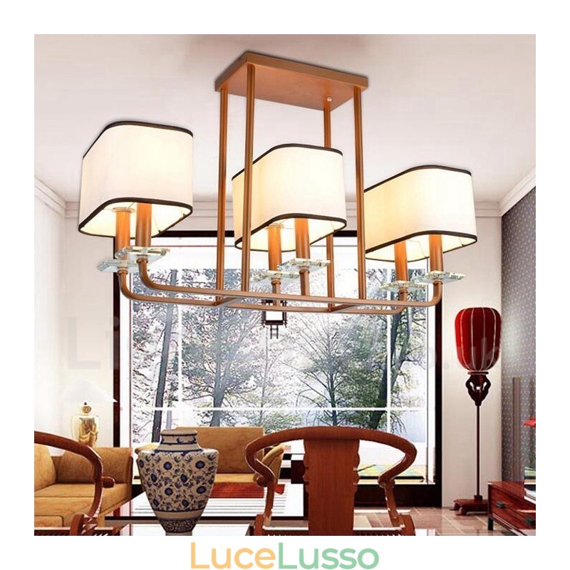 Lampadario moderno contemporaneo a 6 luci a un livello