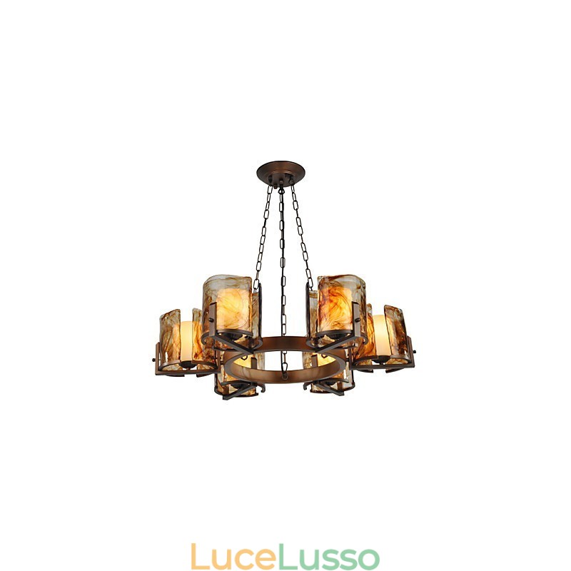 Lampadario rustico classico tradizionale in stile lodge