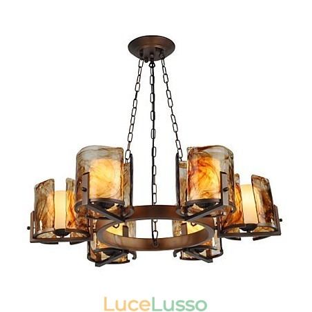 Lampadario rustico classico tradizionale in stile lodge