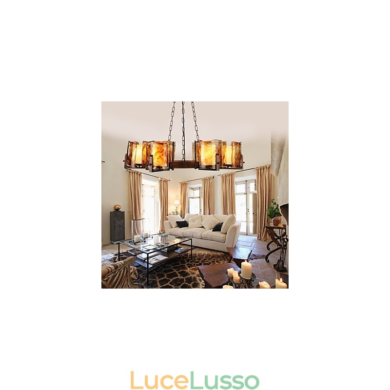 Lampadario rustico classico tradizionale in stile lodge