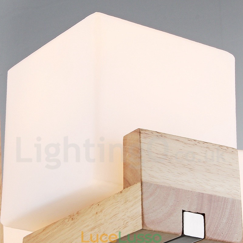 Lampadario moderno contemporaneo in legno a 5 luci a un livello