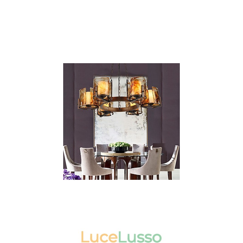 Lampadario rustico classico tradizionale in stile lodge