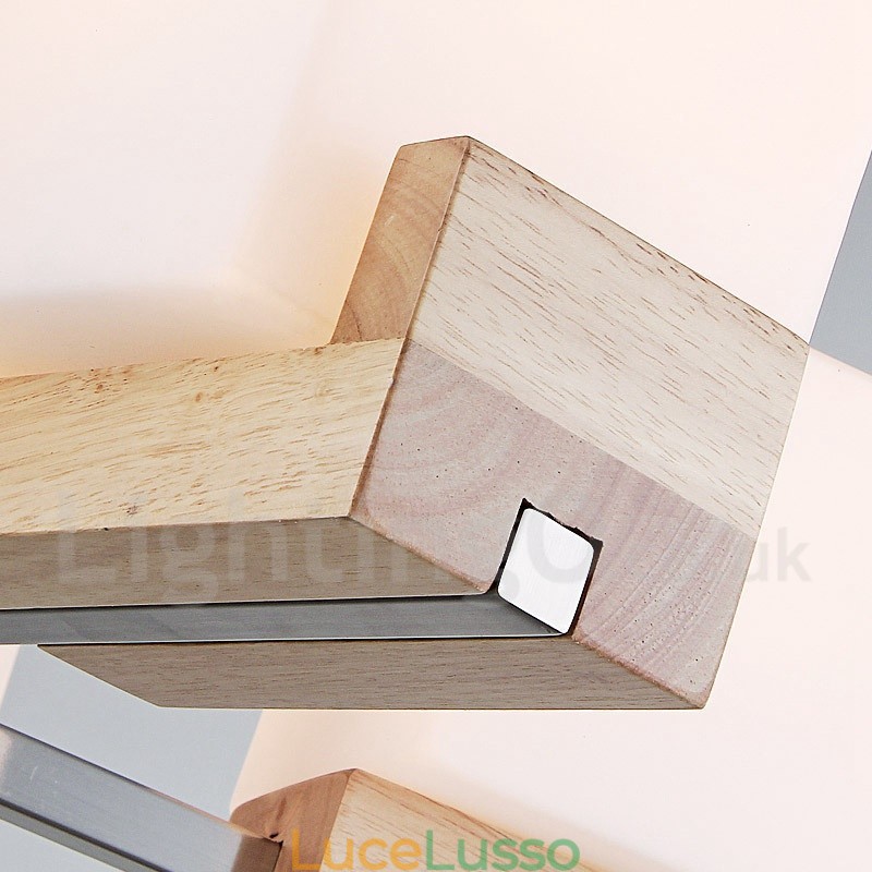 Lampadario moderno contemporaneo in legno a 5 luci a un livello