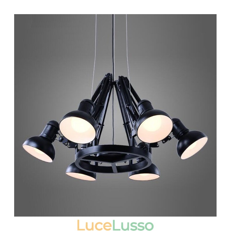 Lampadario moderno contemporaneo a 6 luci a un livello
