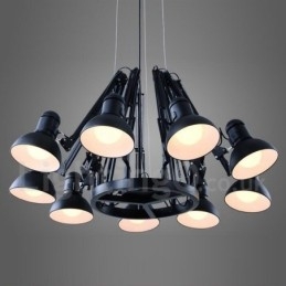 Lampadario moderno contemporaneo a 9 luci a un livello