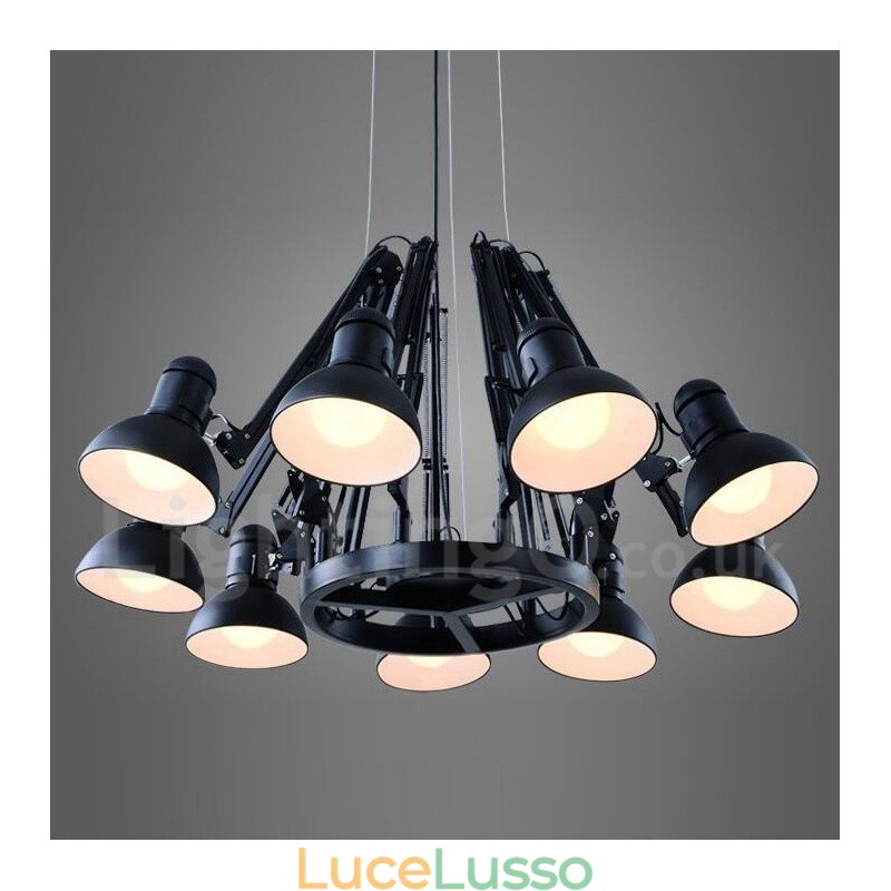 Lampadario moderno contemporaneo a 9 luci a un livello