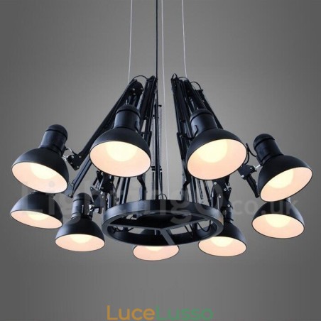 Lampadario moderno contemporaneo a 9 luci a un livello Lampadario moderno contemporaneo a 9 luci a un livello