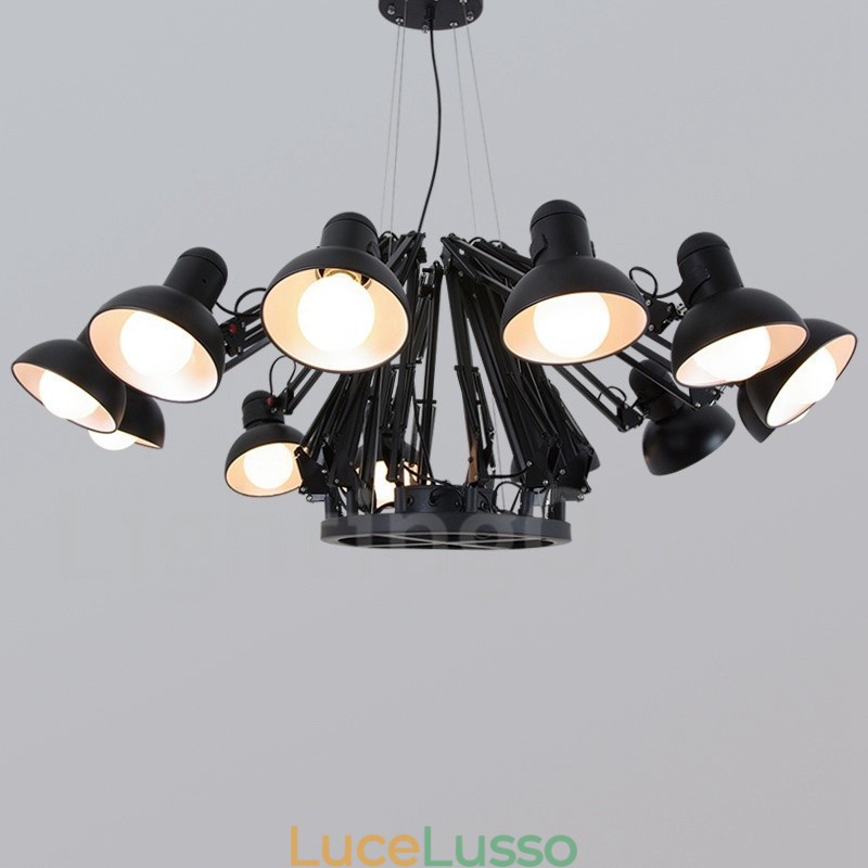 Lampadario moderno contemporaneo a 12 luci a un livello