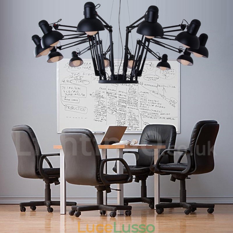 Lampadario moderno contemporaneo a 12 luci a un livello