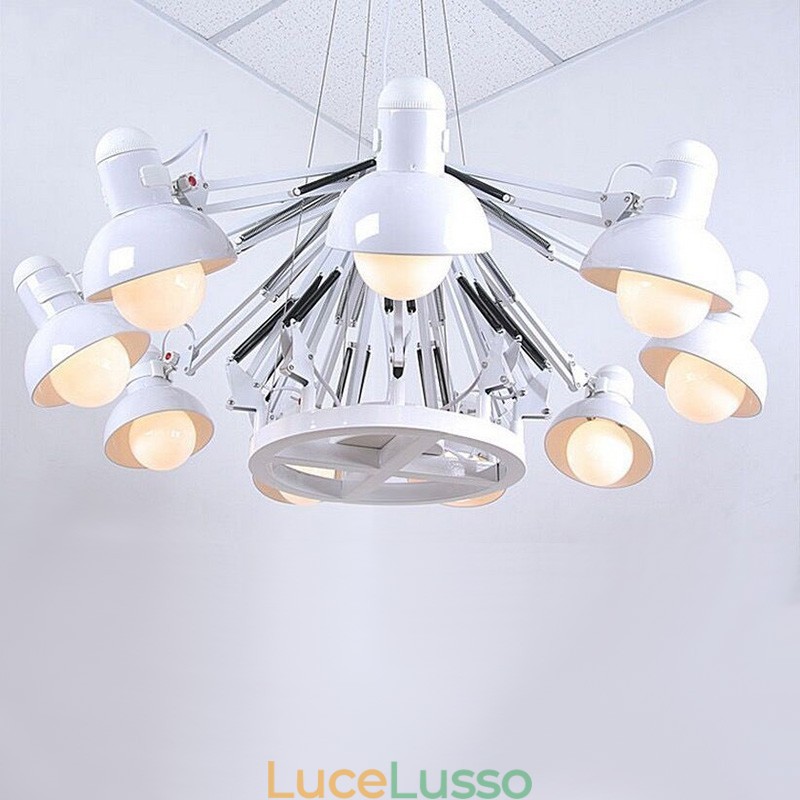 Lampadario moderno contemporaneo a 12 luci a un livello