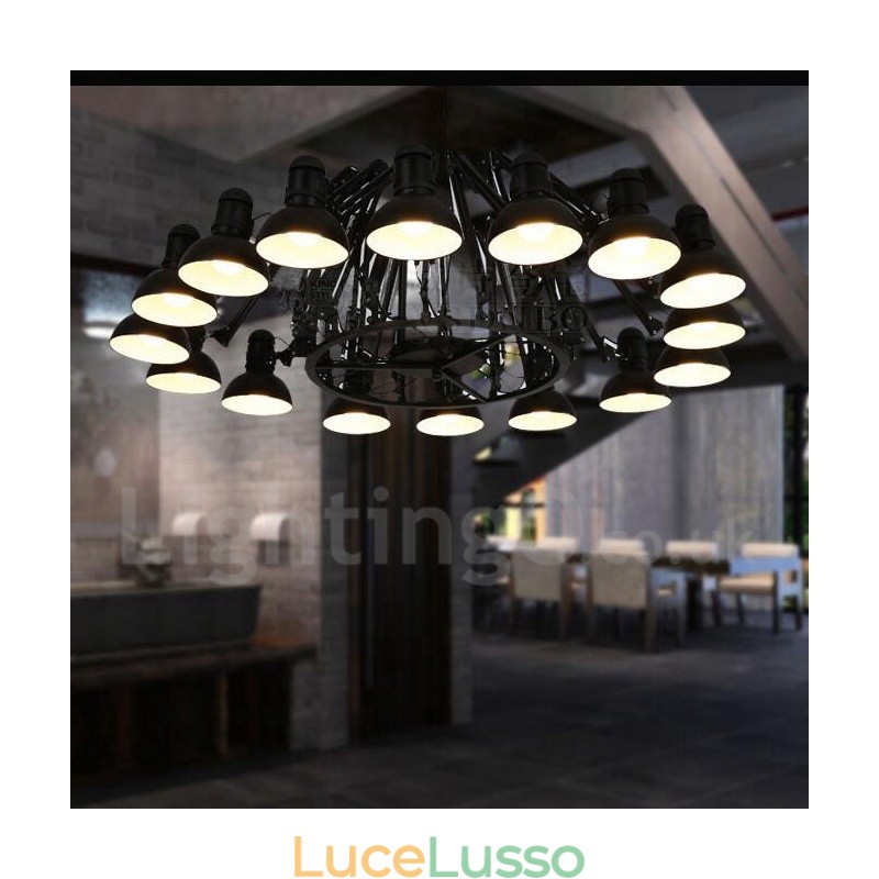 Lampadario moderno contemporaneo a un piano con 16 luci