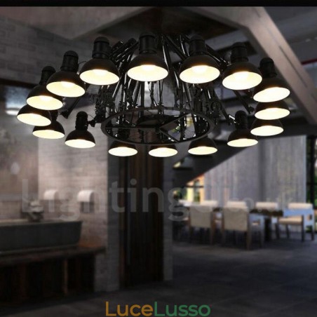 Lampadario moderno contemporaneo a un piano con 16 luci Lampadario moderno contemporaneo a un piano con 16 luci