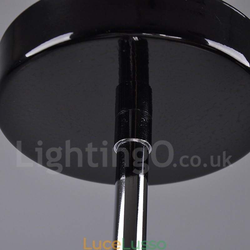 Lampadario a 8 luci in metallo retrò vintage nero a un livello