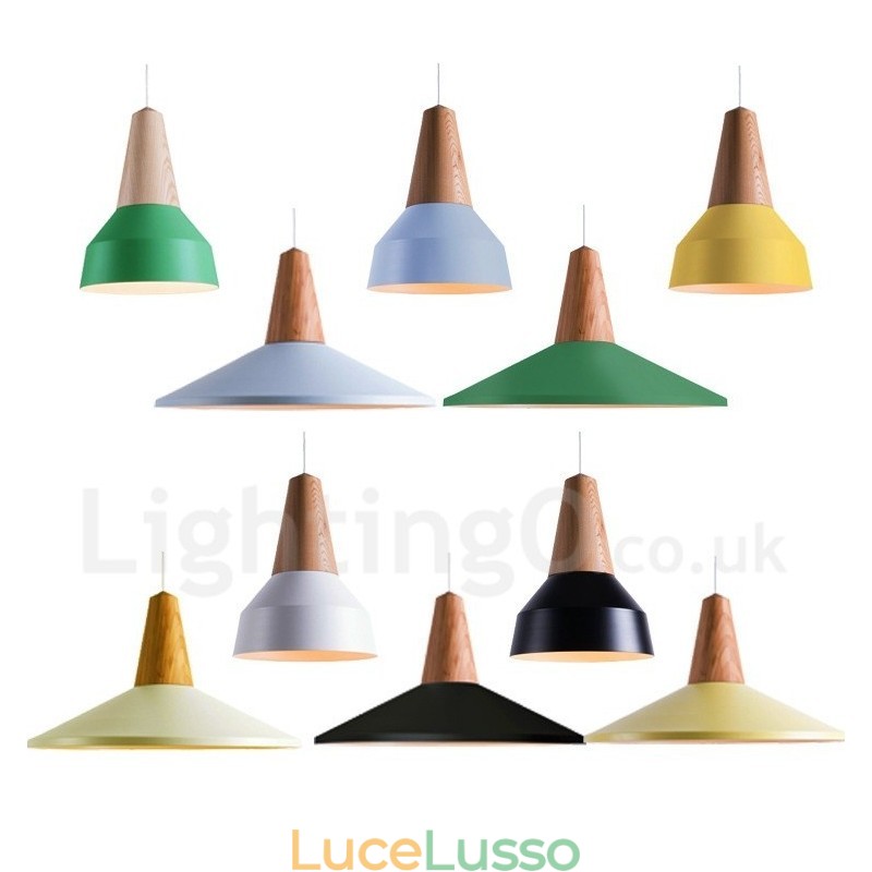 Lampada a sospensione moderna e contemporanea in legno da 1 luce
