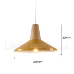 Lampada a sospensione moderna e contemporanea in legno da 1 luce