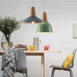 Lampada a sospensione moderna e contemporanea in legno da 1 luce