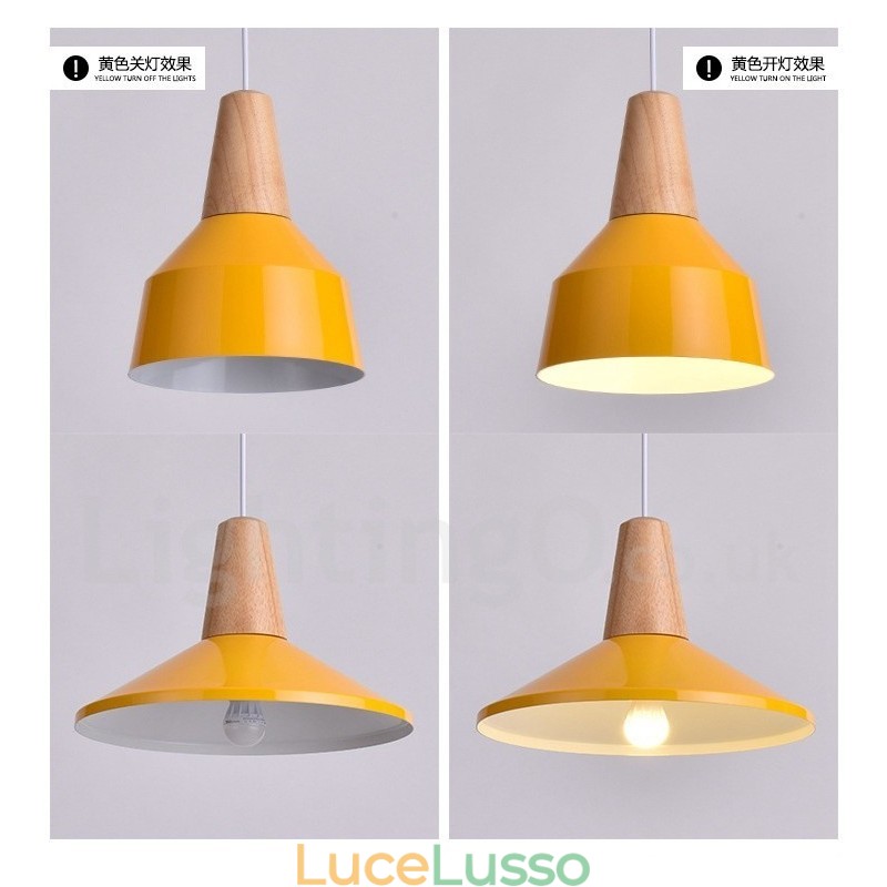 Lampada a sospensione moderna e contemporanea in legno da 1 luce