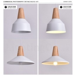Lampada a sospensione moderna e contemporanea in legno da 1 luce