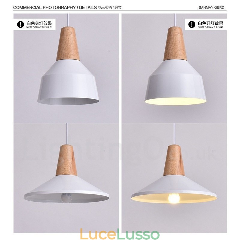 Lampada a sospensione moderna e contemporanea in legno da 1 luce
