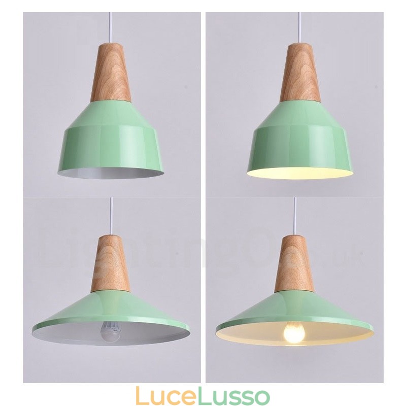 Lampada a sospensione moderna e contemporanea in legno da 1 luce