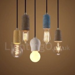 Lampada a sospensione rustica in cemento da 1 luce