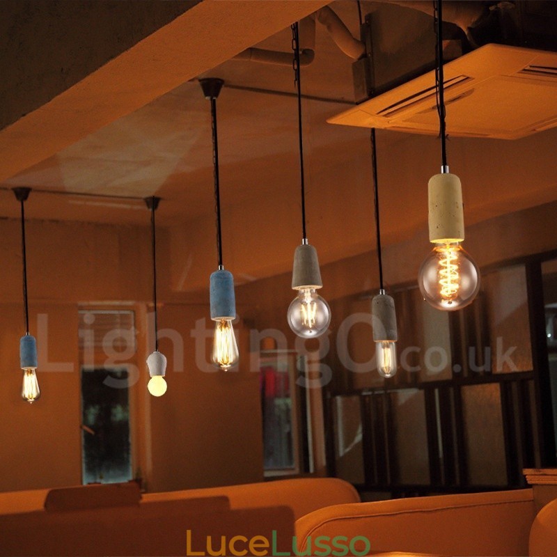 Lampada a sospensione rustica in cemento da 1 luce