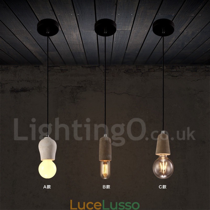 Lampada a sospensione rustica in cemento da 1 luce