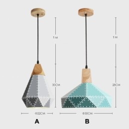 Lampada a sospensione moderna e contemporanea in metallo Wood 1 Light