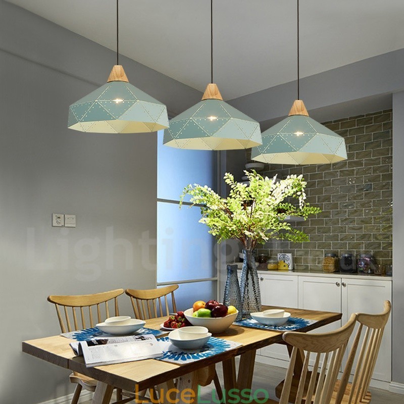 Lampada a sospensione moderna e contemporanea in metallo Wood 1 Light