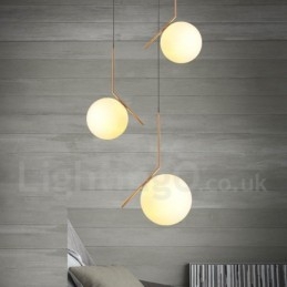 Lampada a sospensione moderna contemporanea a 1 luce con paralume in vetro