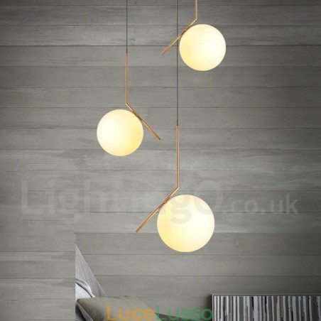 Lampada a sospensione moderna contemporanea a 1 luce con paralume in vetro Lampada a sospensione moderna contemporanea a 1 luce con paralume in vetro