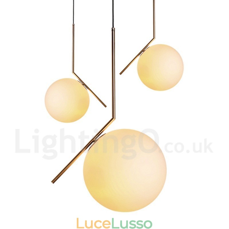 Lampada a sospensione moderna contemporanea a 1 luce con paralume in vetro