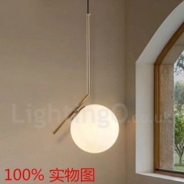 Lampada a sospensione moderna contemporanea a 1 luce con paralume in vetro