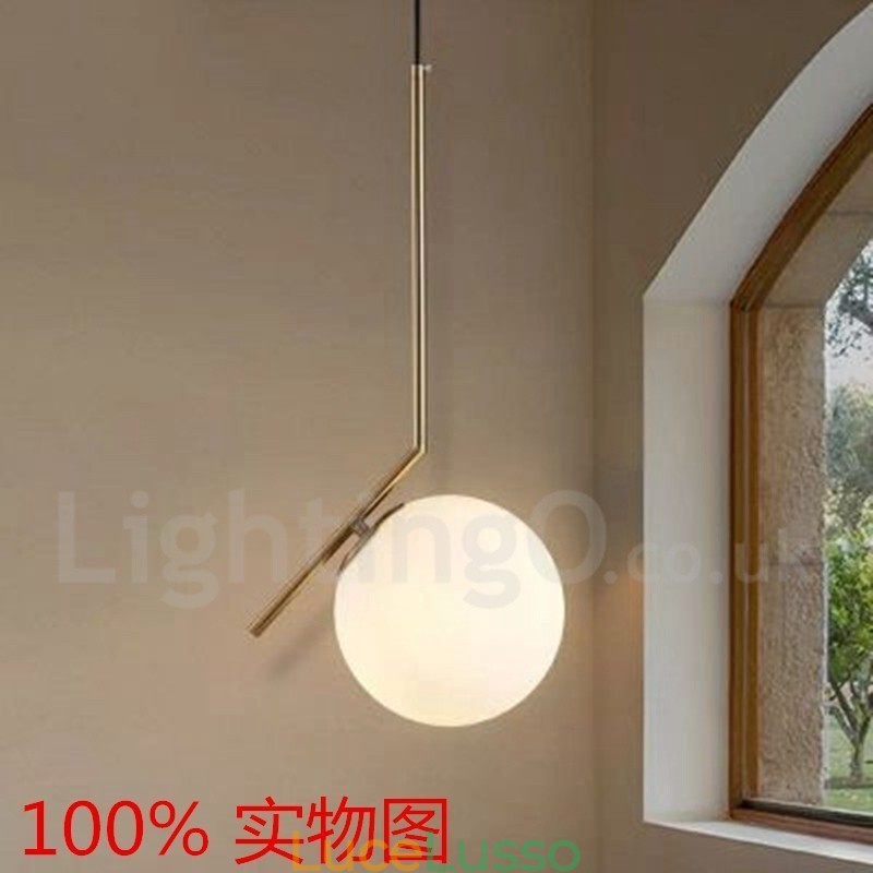 Lampada a sospensione moderna contemporanea a 1 luce con paralume in vetro