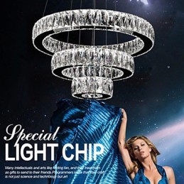 Lampadario di cristallo Luci Illuminazione moderna Tre anelli D305070 K9 Grandi lampade da soffitto in cristallo