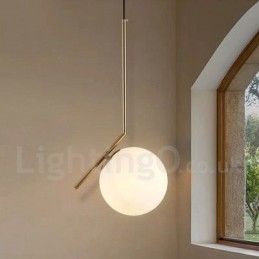Lampada a sospensione moderna contemporanea a 1 luce con paralume in vetro