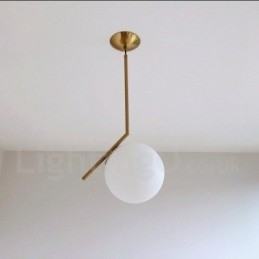 Lampada a sospensione moderna contemporanea a 1 luce con paralume in vetro