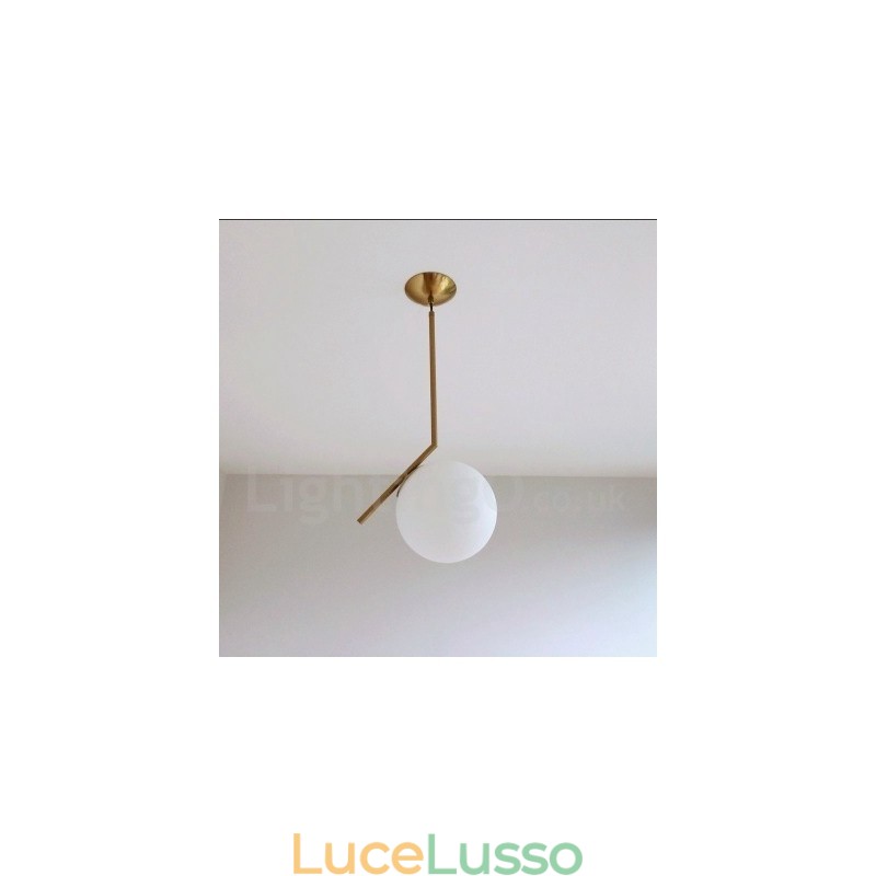 Lampada a sospensione moderna contemporanea a 1 luce con paralume in vetro