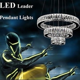Lampadario di cristallo Luci Illuminazione moderna Tre anelli D305070 K9 Grandi lampade da soffitto in cristallo