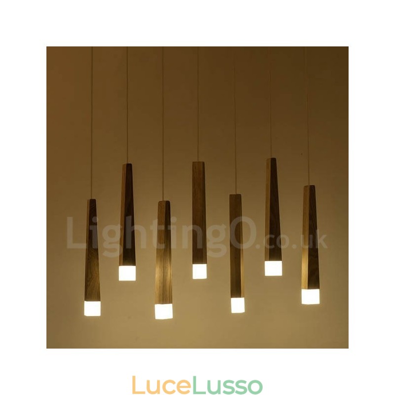 Lampada a sospensione moderna e contemporanea in legno da 1 luce