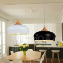Lampada a sospensione moderna e contemporanea in legno da 1 luce