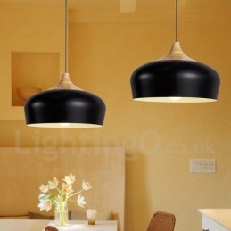 Lampada a sospensione moderna e contemporanea in legno da 1 luce